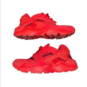 Nike Huarache Run GS 'Triple Red' Athletic Shoes Size 5.5Y